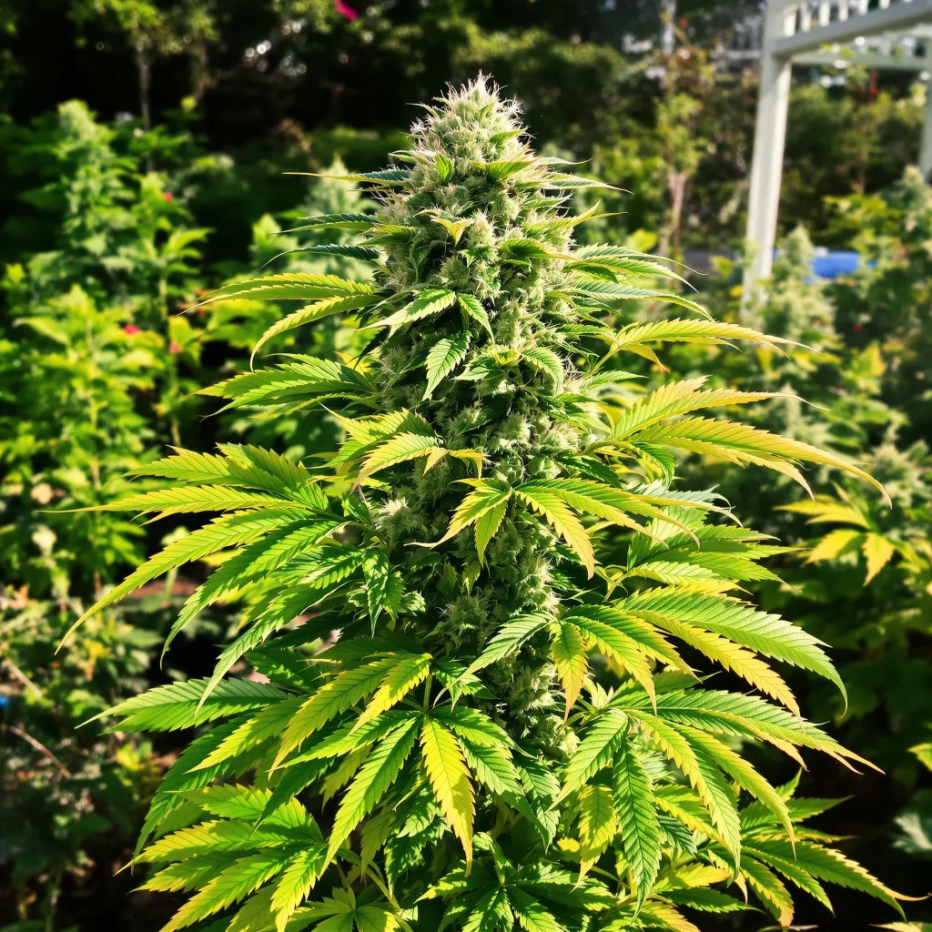 Cheese Quake 69% indica / 31% sativa flower with visible trichomes