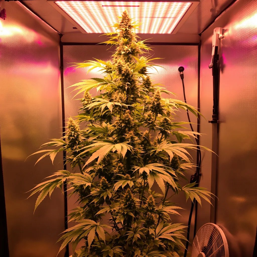 Chernobyl 18% indica / 82% sativa flower with visible trichomes