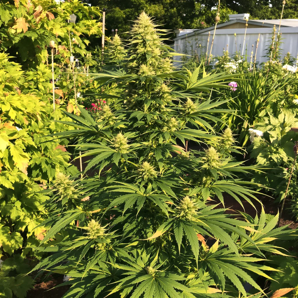 Chernobyl 18% indica / 82% sativa flower with visible trichomes