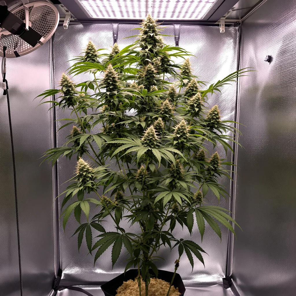 Cherry AK-47 9% indica / 91% sativa flower with visible trichomes