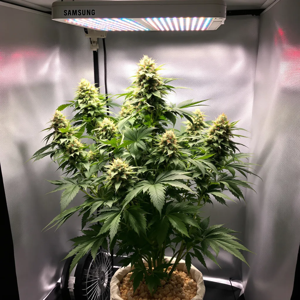 Cherry Chem 56% indica / 44% sativa flower with visible trichomes