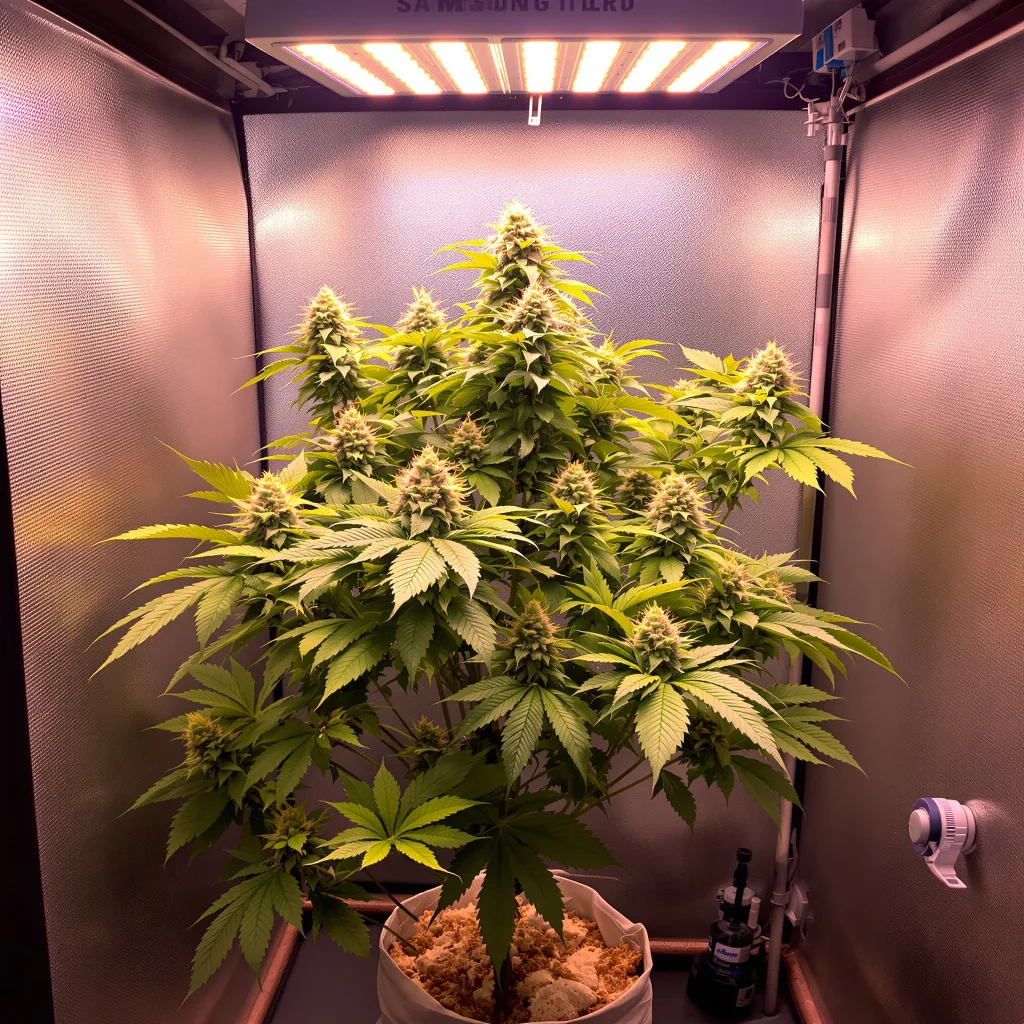 Cherry Kola 74% indica / 26% sativa flower with visible trichomes
