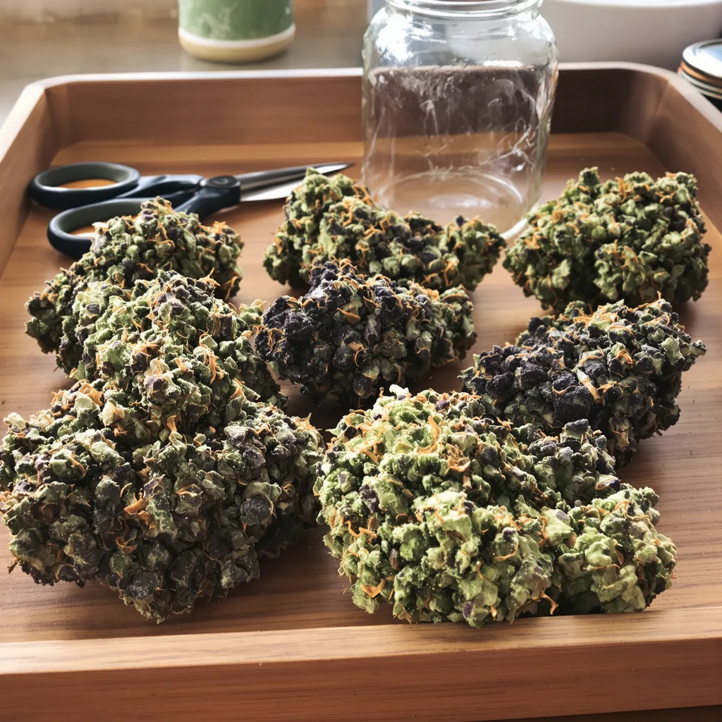 Cherry OG 66% indica / 34% sativa flower with visible trichomes