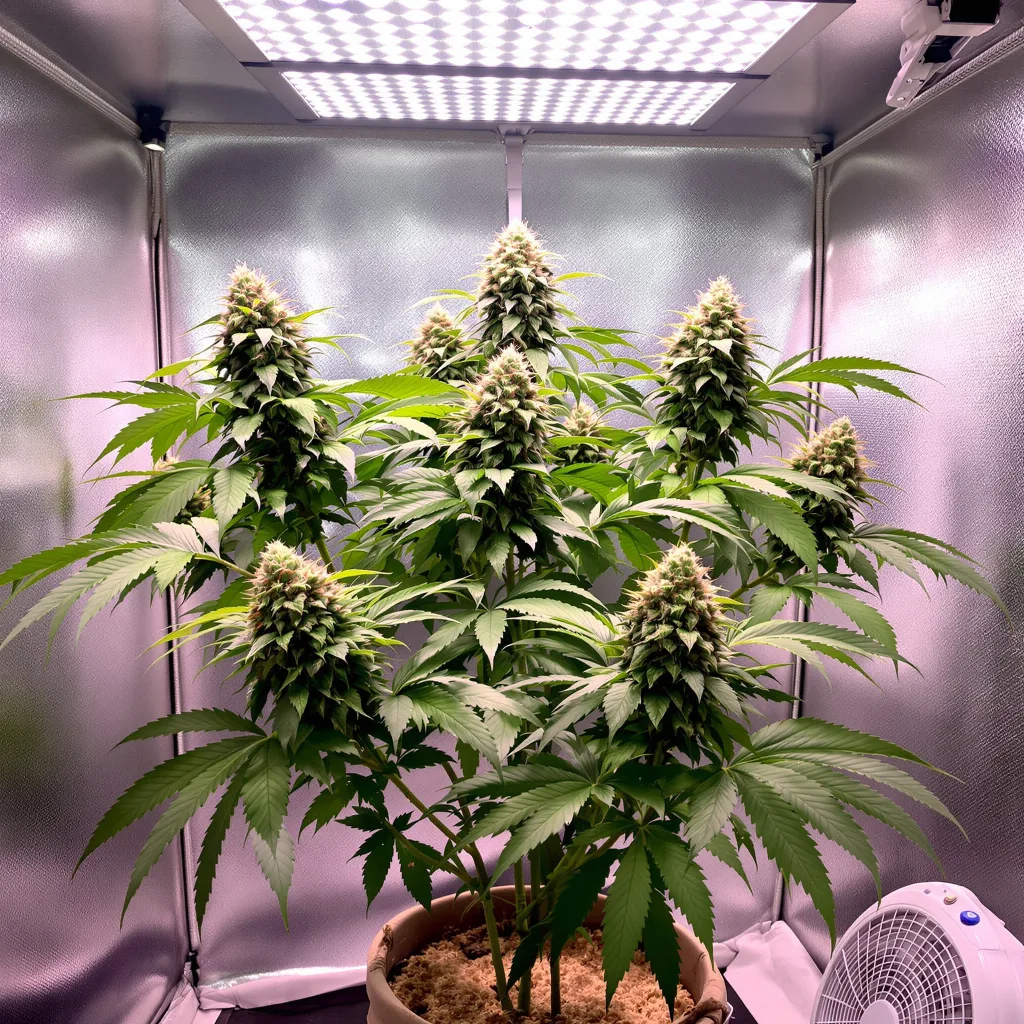Cherry Pie 66% indica / 34% sativa flower with visible trichomes