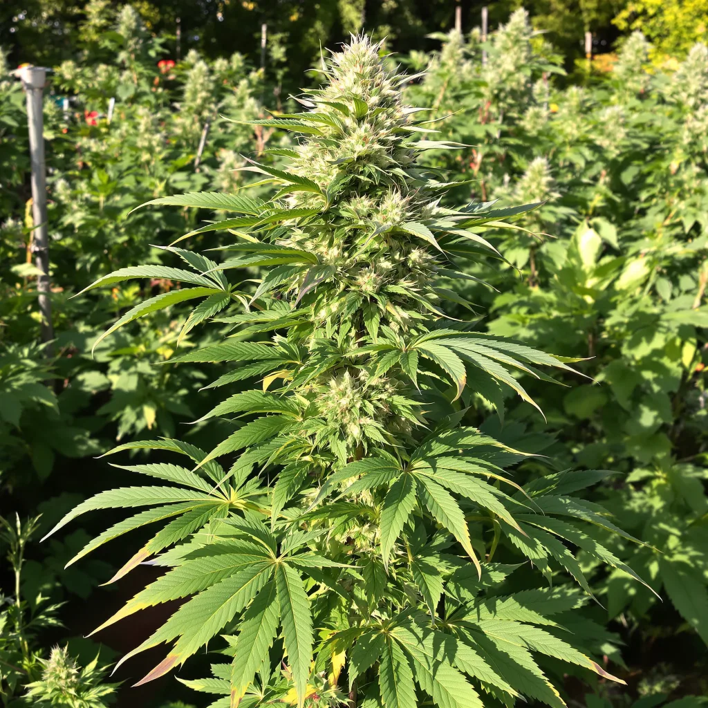 Chocolate Chunk 100% indica / 50% sativa flower with visible trichomes