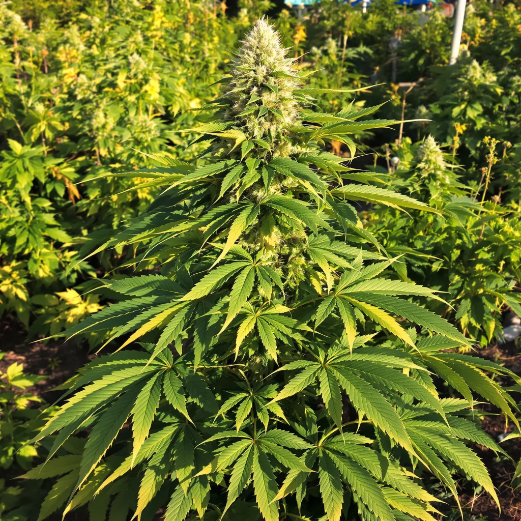Chocolate Chunk 100% indica / 50% sativa flower with visible trichomes