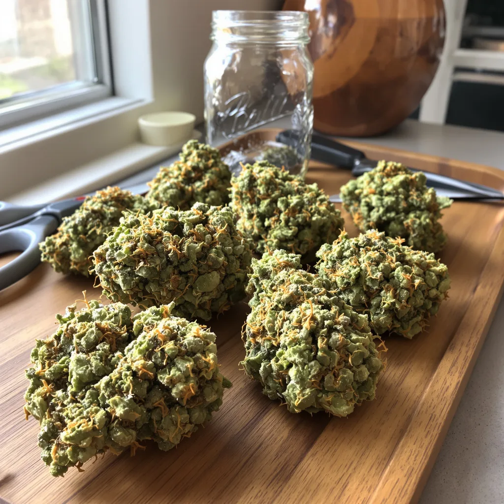 Chocolope 18% indica / 82% sativa flower with visible trichomes