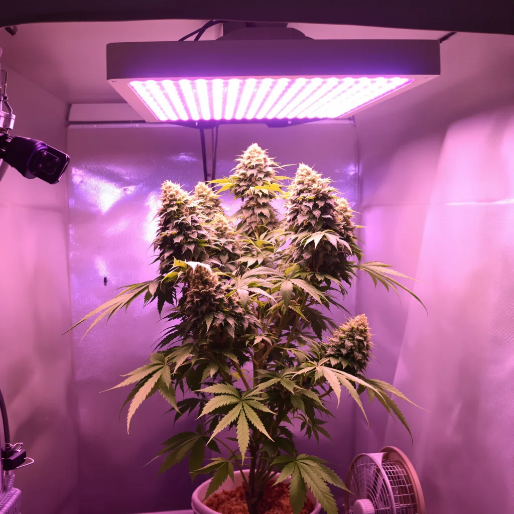 Chronic Thunder 46% indica / 54% sativa flower with visible trichomes