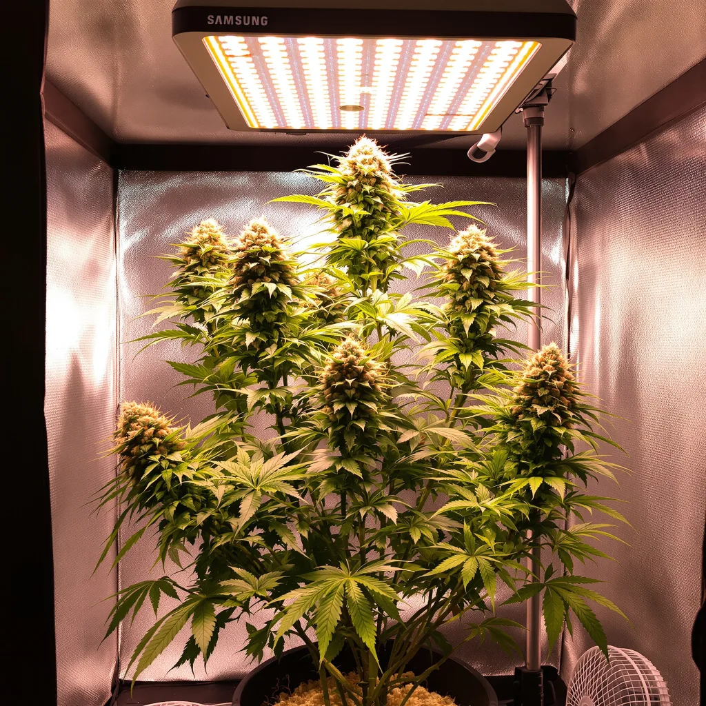 Chupacabra 58% indica / 42% sativa flower with visible trichomes