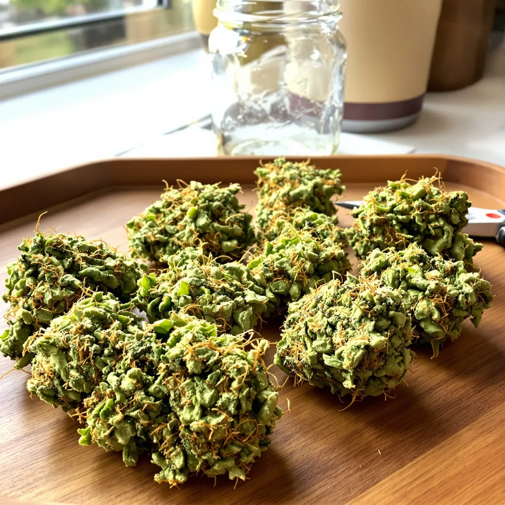 Clementine 14% indica / 86% sativa flower with visible trichomes