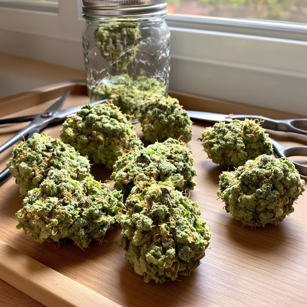 Coffee 12% indica / 88% sativa flower with visible trichomes