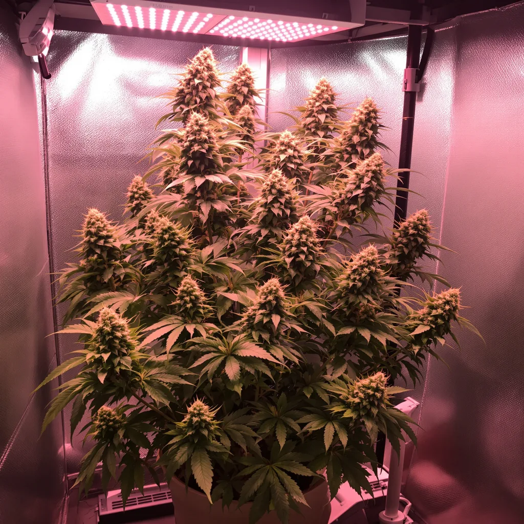 Cookie Breath 42% indica / 58% sativa flower with visible trichomes