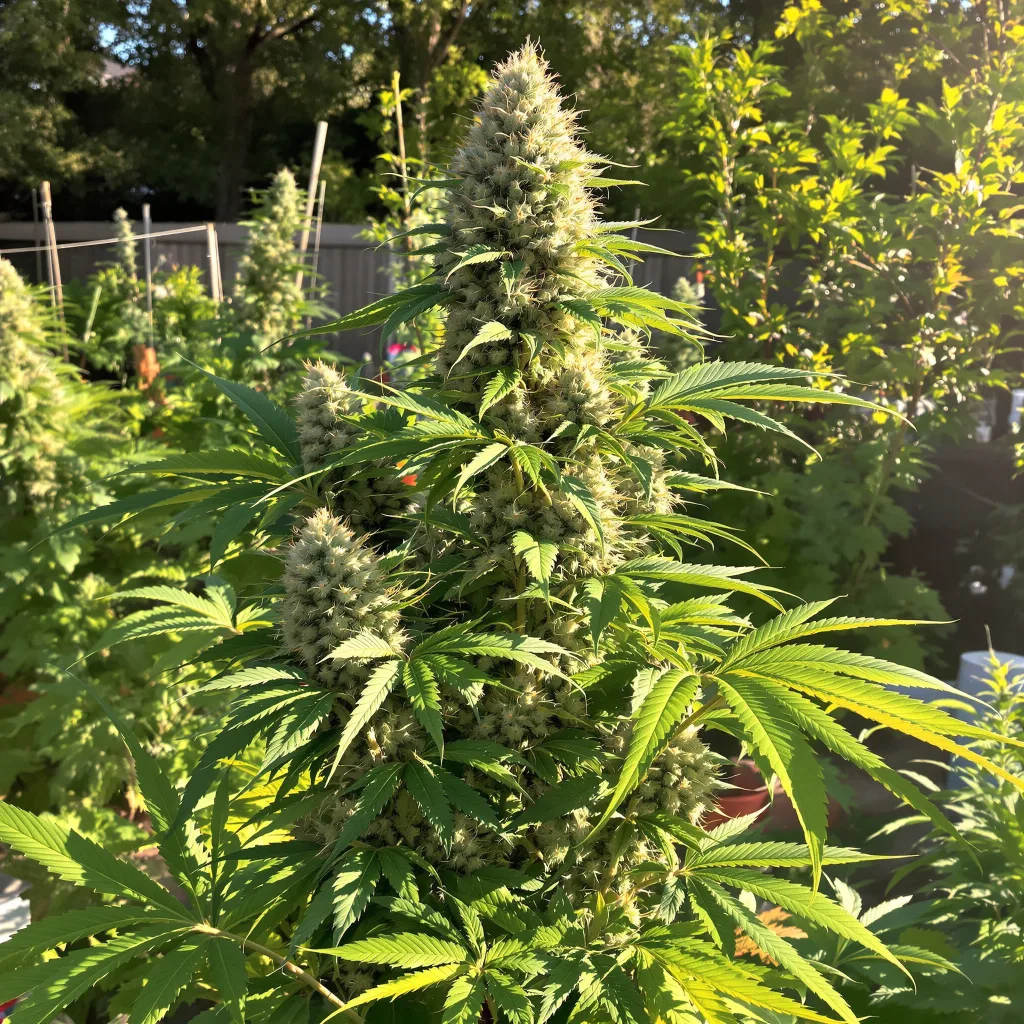 Cookie Breath 42% indica / 58% sativa flower with visible trichomes