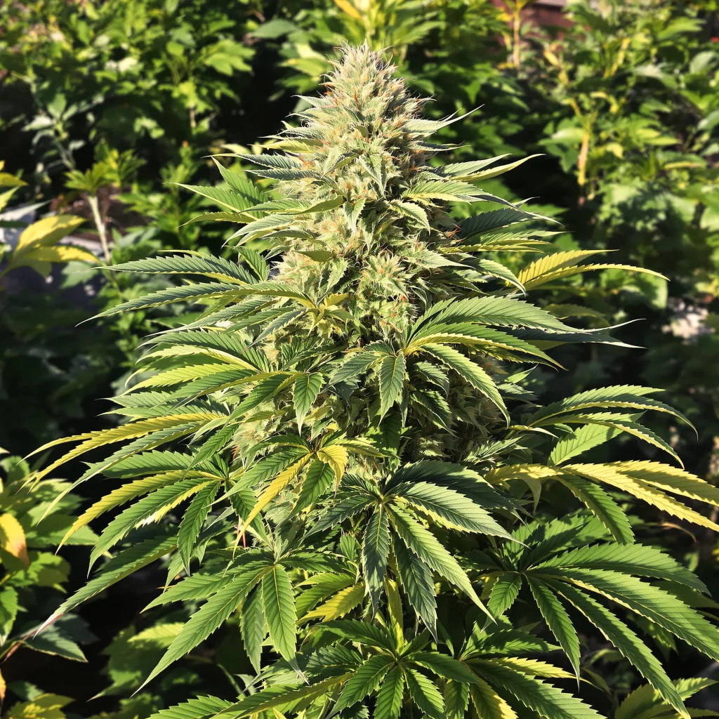 Cream Caramel 87% indica / 13% sativa flower with visible trichomes