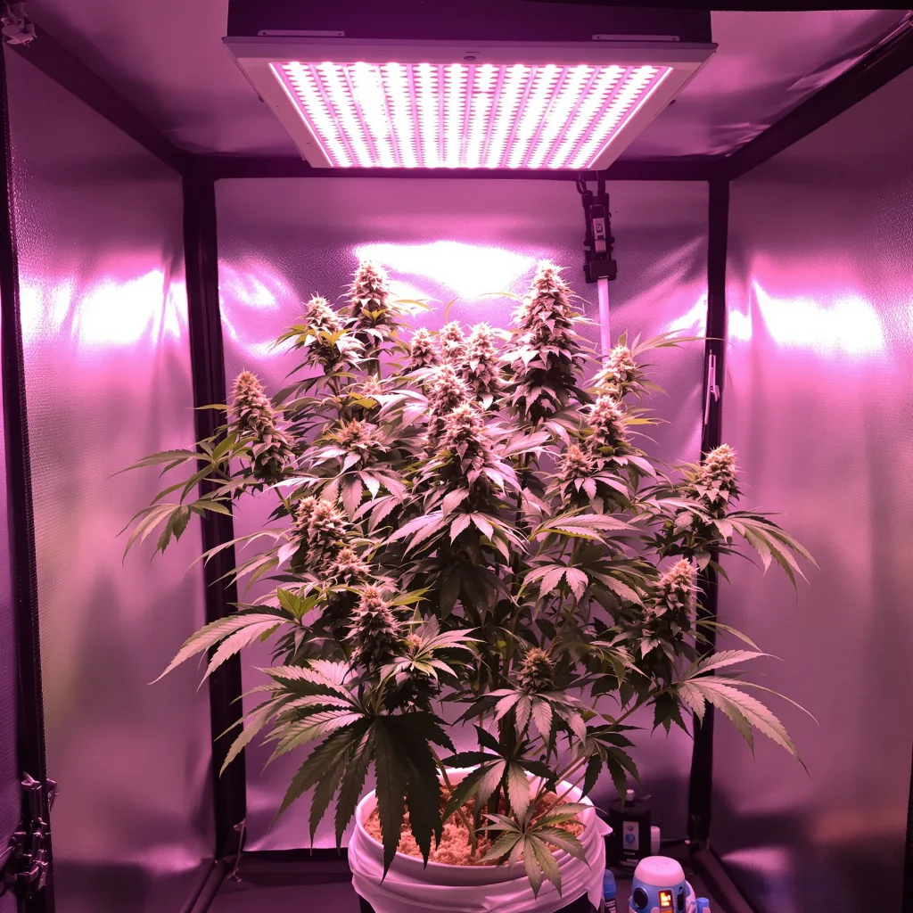 Critical Glue 89% indica / 11% sativa flower with visible trichomes
