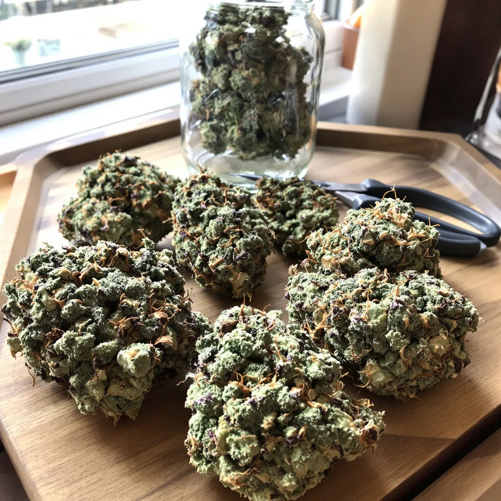 Critical Jack 50% indica / 50% sativa flower with visible trichomes