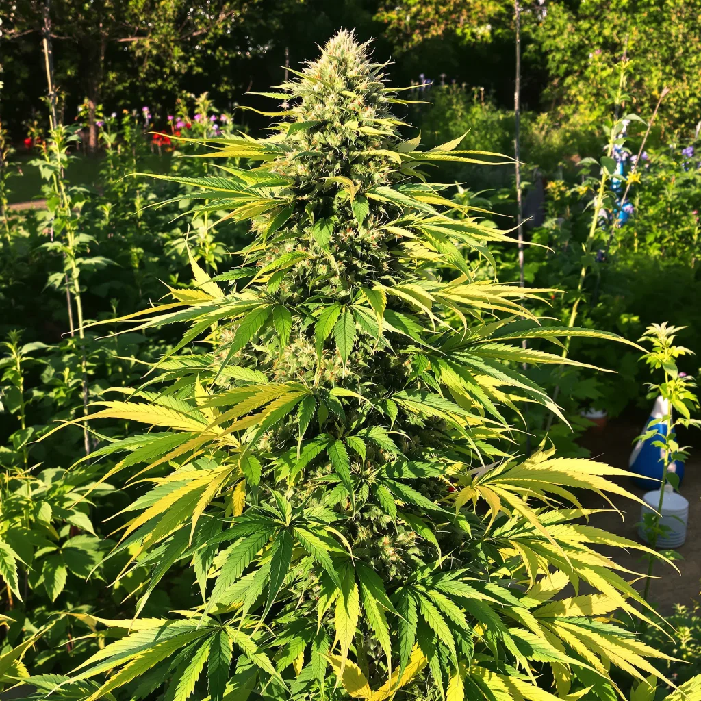 Critical Jack 50% indica / 50% sativa flower with visible trichomes