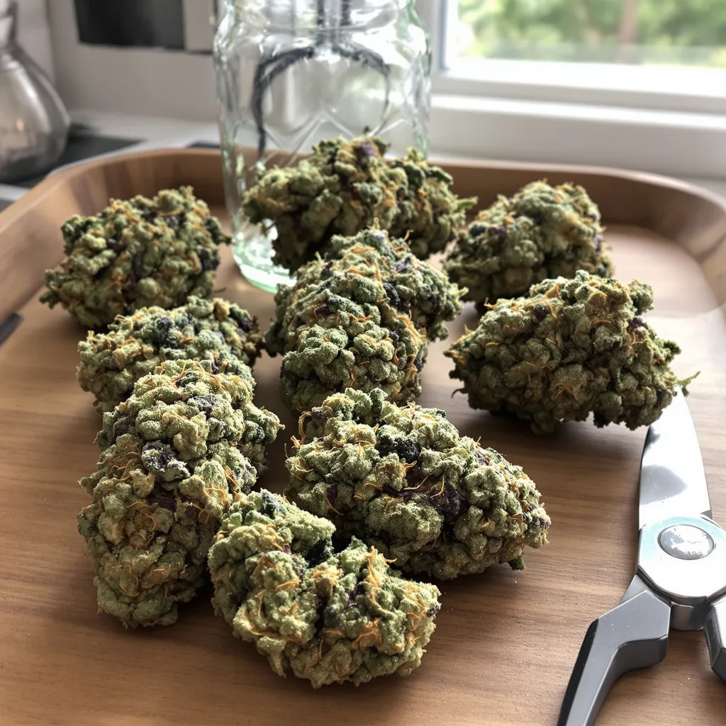 Critical Jack 50% indica / 50% sativa flower with visible trichomes