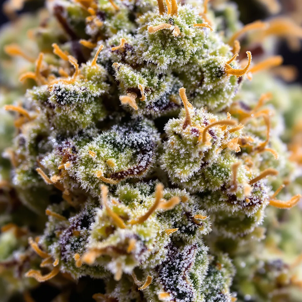 Critical Jack cannabis bud close-up showing balanced bud structure with frosted trichomes