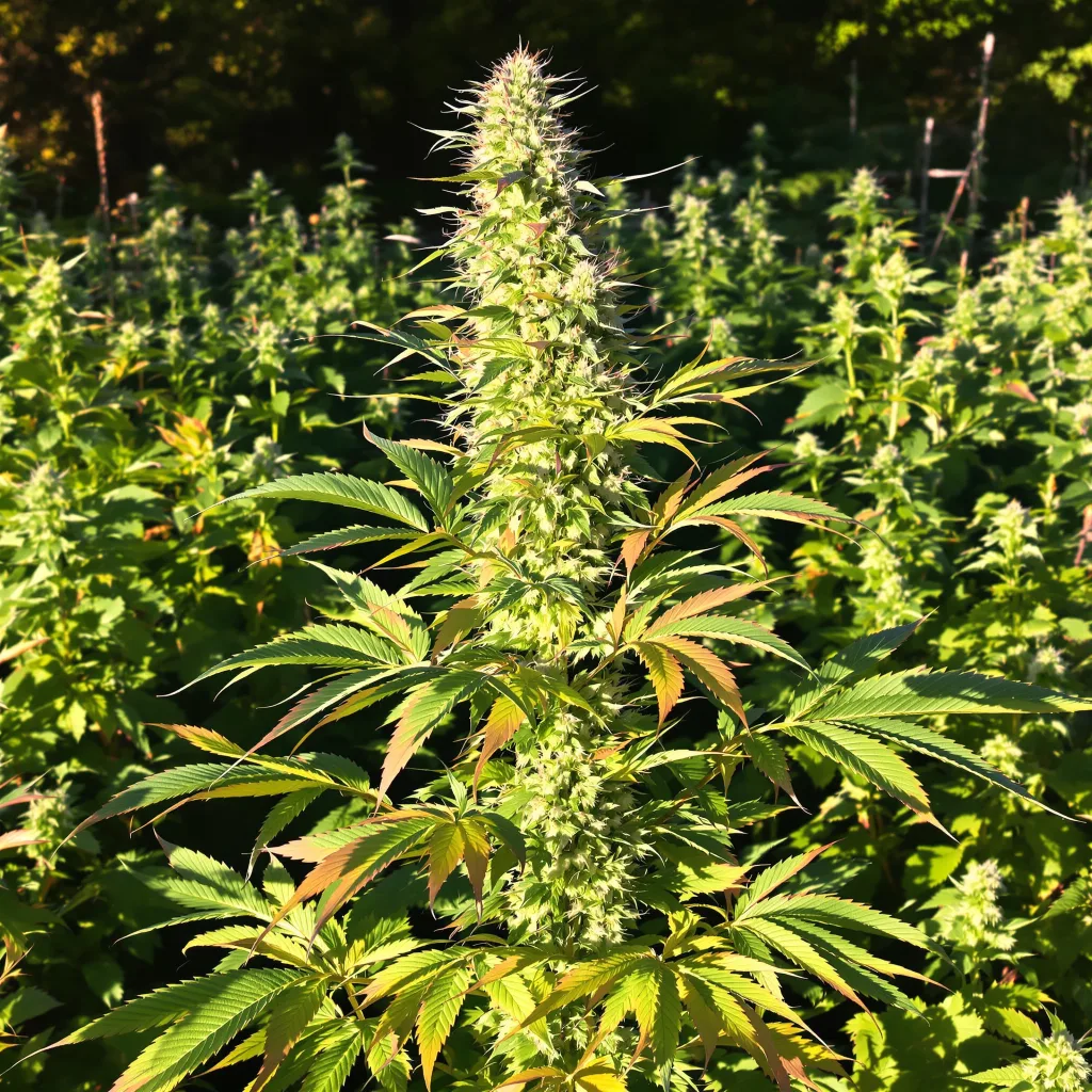 Critical Jack 50% indica / 50% sativa flower with visible trichomes