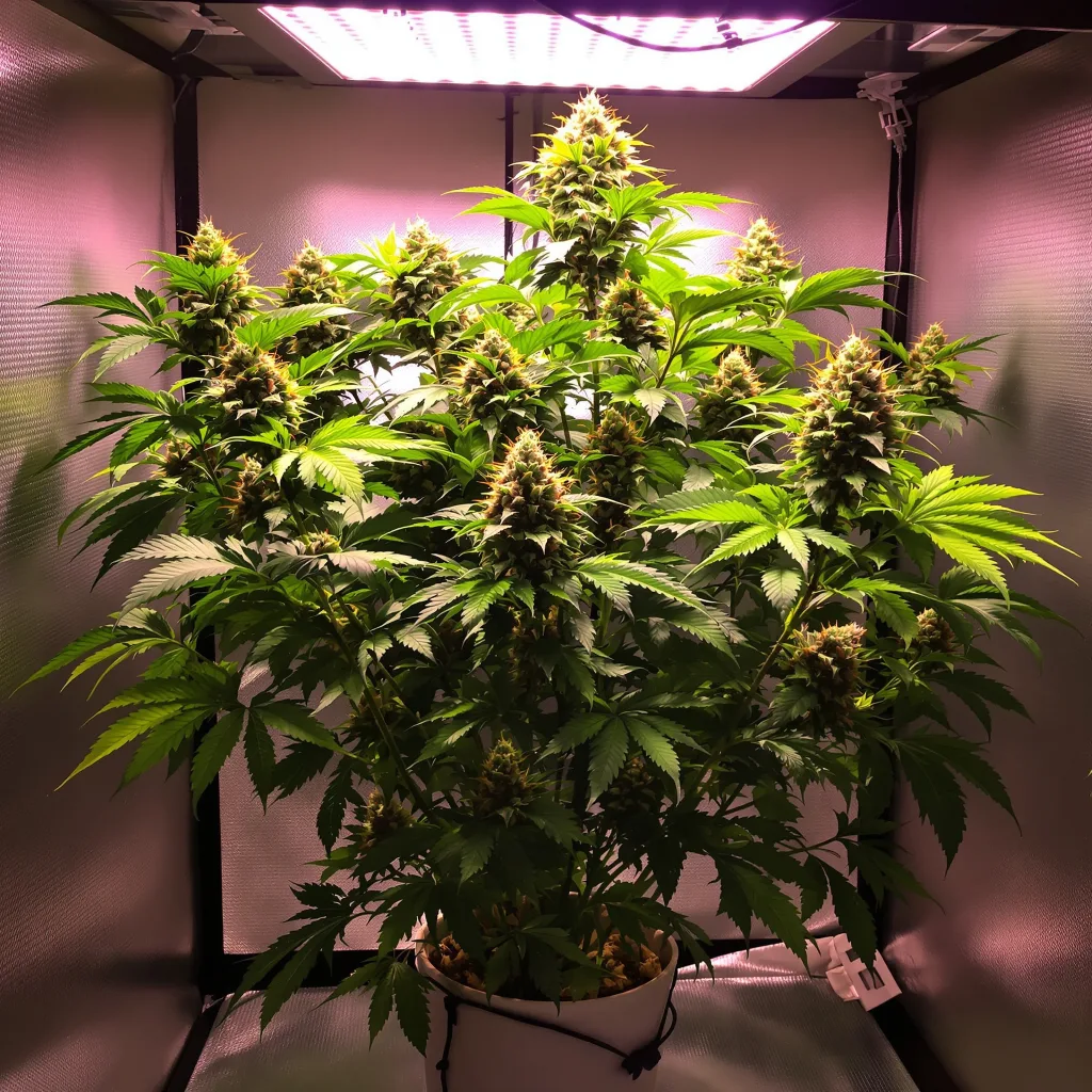 Crouching Tiger Hidden Alien 82% indica / 18% sativa flower with visible trichomes