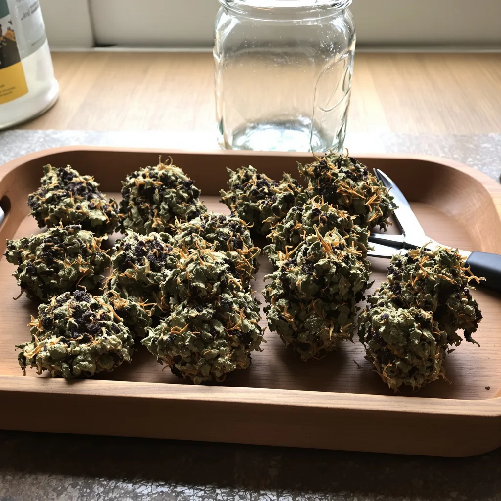 Crouching Tiger Hidden Alien 82% indica / 18% sativa flower with visible trichomes