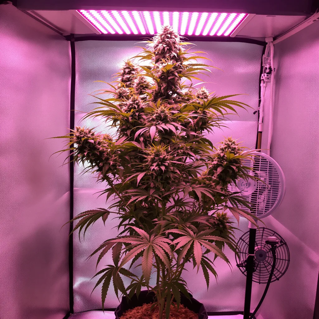 Crystal Coma 18% indica / 82% sativa flower with visible trichomes
