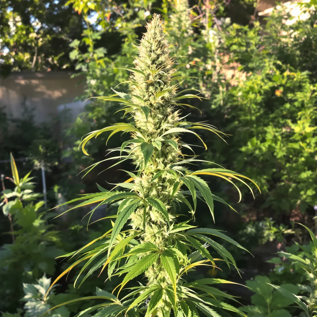 Crystal Coma 18% indica / 82% sativa flower with visible trichomes