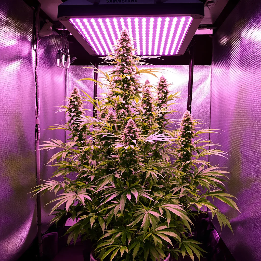 Crystal Coma 18% indica / 82% sativa flower with visible trichomes