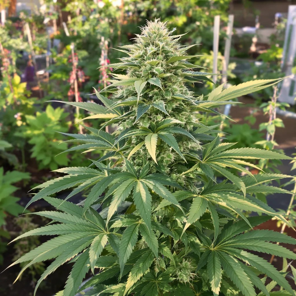 Cuvee 79% indica / 21% sativa flower with visible trichomes