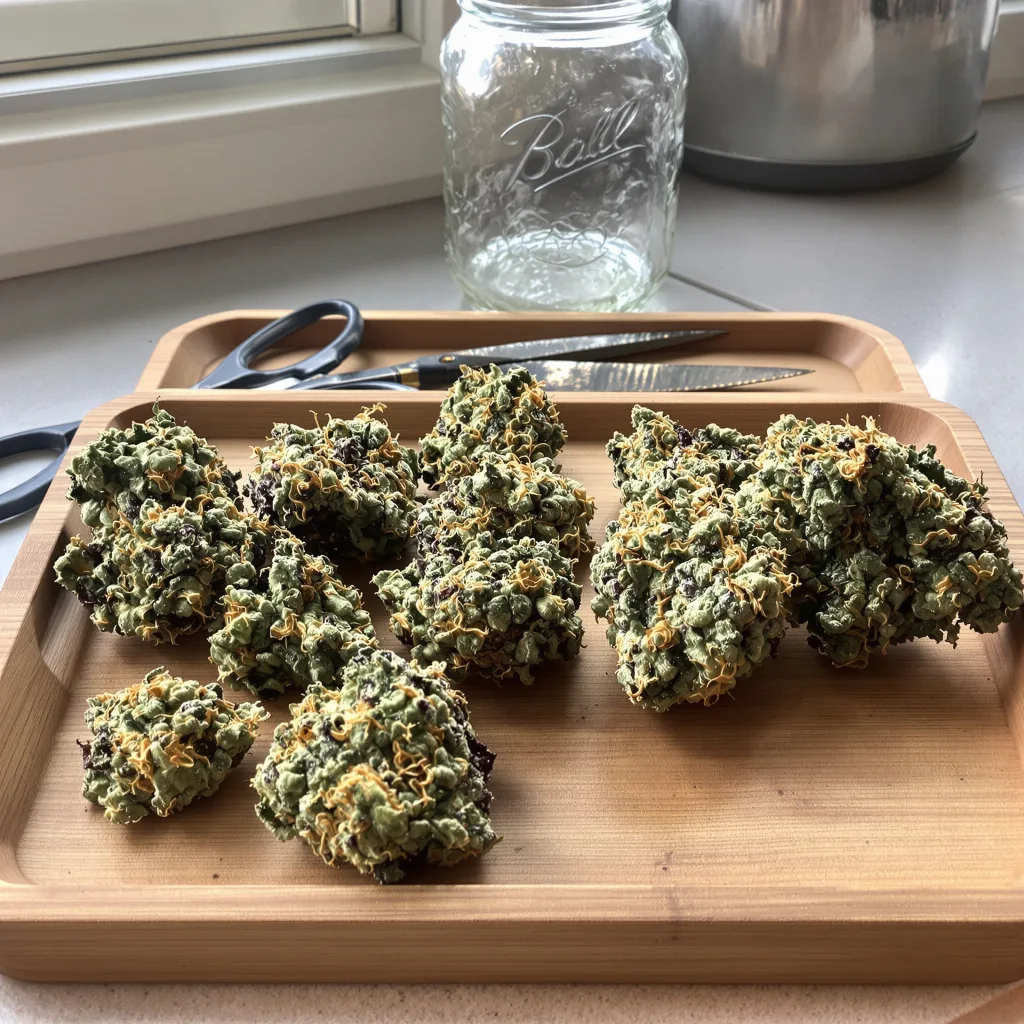 Dairy Queen 82% indica / 18% sativa flower with visible trichomes