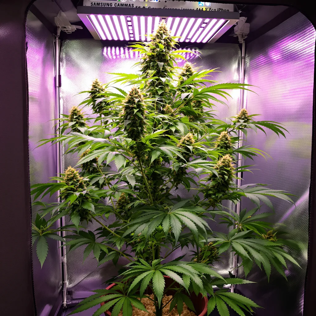Dance World 20% indica / 80% sativa flower with visible trichomes