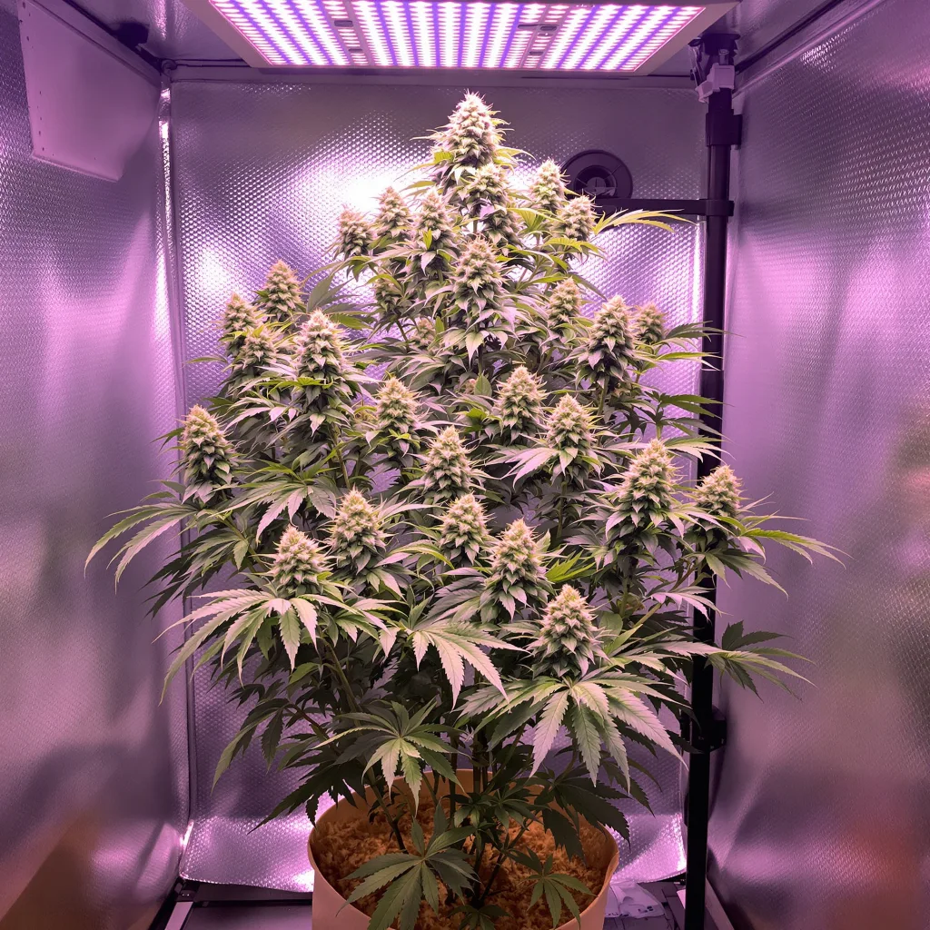 Dank Sinatra 52% indica / 48% sativa flower with visible trichomes