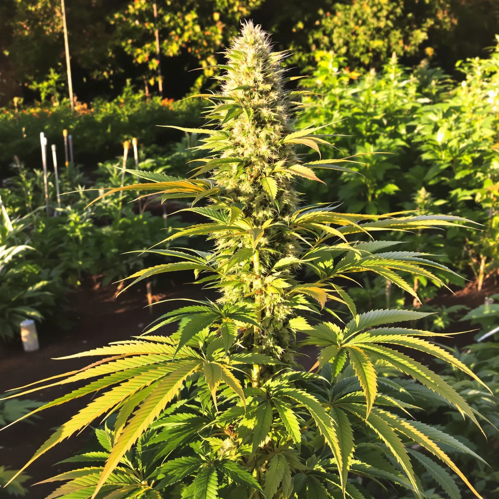 Dank Sinatra 52% indica / 48% sativa flower with visible trichomes