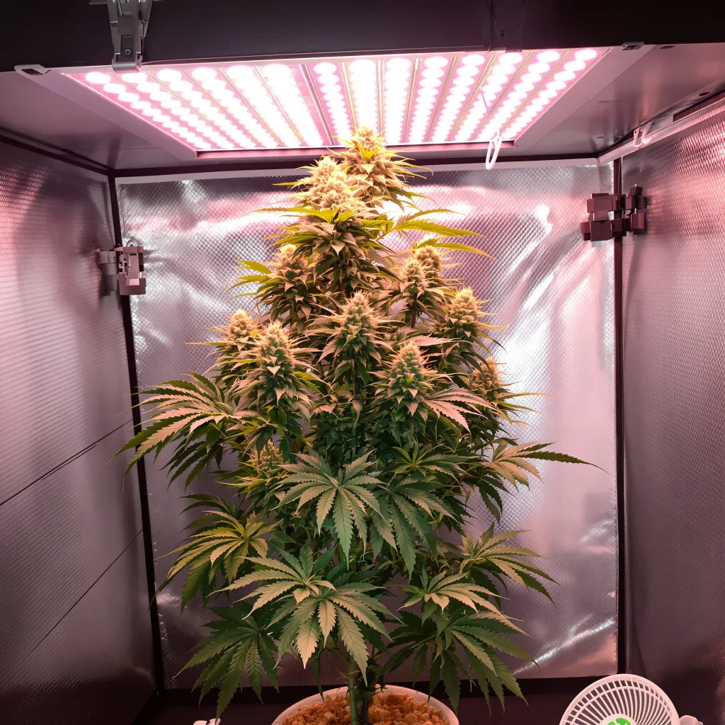 Dank Sinatra 52% indica / 48% sativa flower with visible trichomes