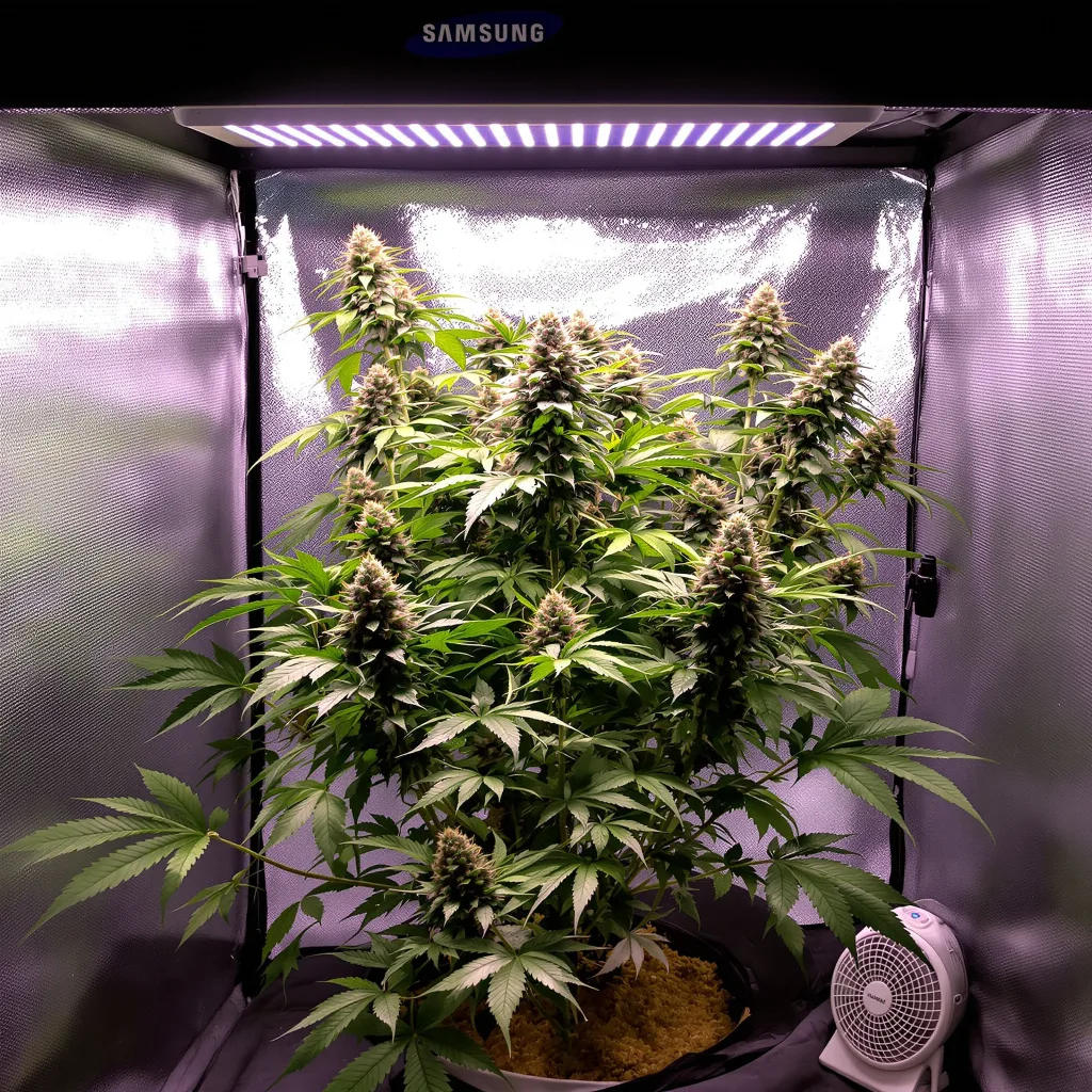 Dark Star 100% indica / 50% sativa flower with visible trichomes