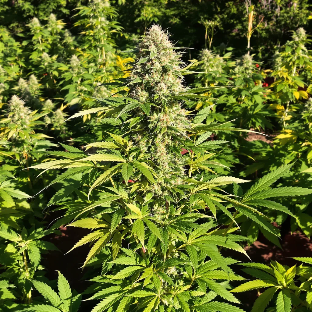 Dark Star 100% indica / 50% sativa flower with visible trichomes