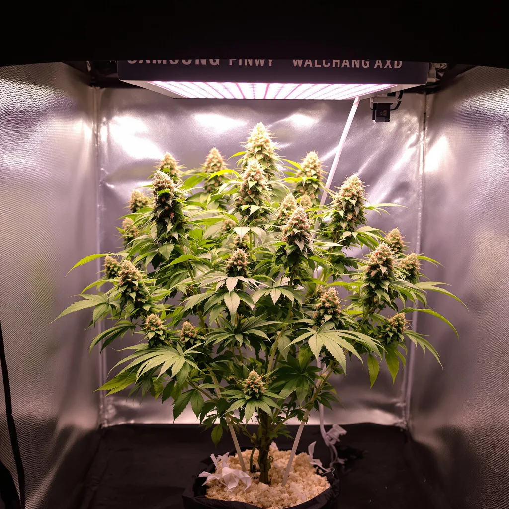 Darth Vader 68% indica / 32% sativa flower with visible trichomes
