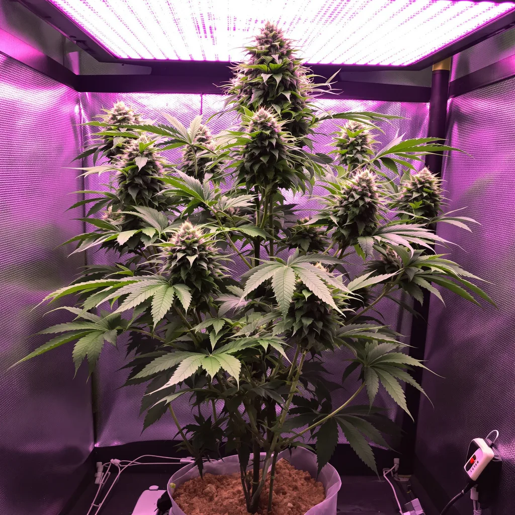 Death Bubba 70% indica / 30% sativa flower with visible trichomes