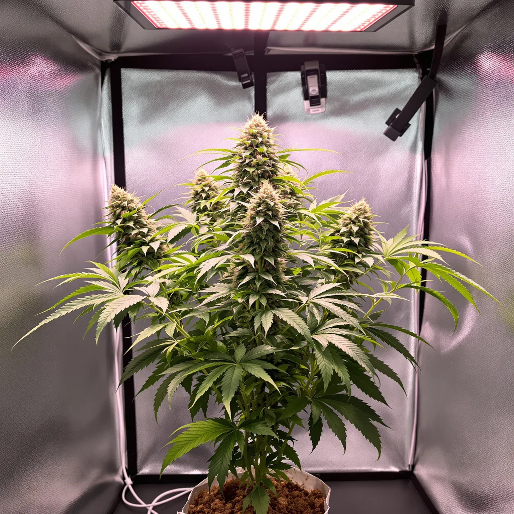 Death Star 70% indica / 30% sativa flower with visible trichomes