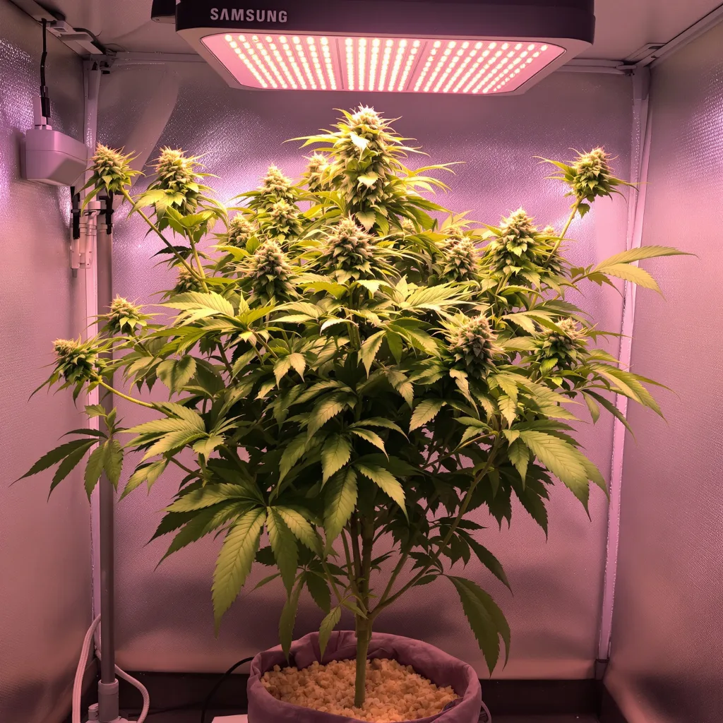 Death Star 70% indica / 30% sativa flower with visible trichomes