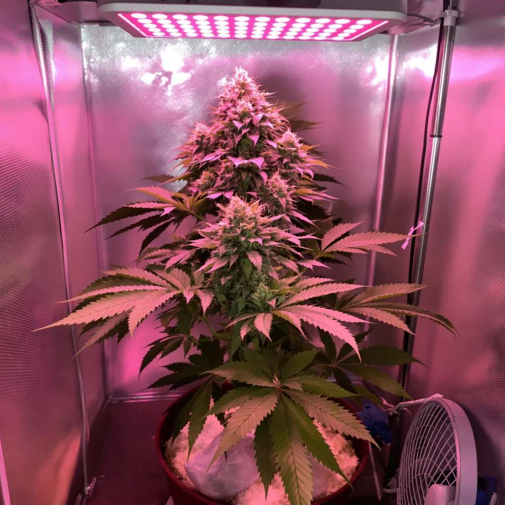 Deep Purple 70% indica / 20% sativa flower with visible trichomes
