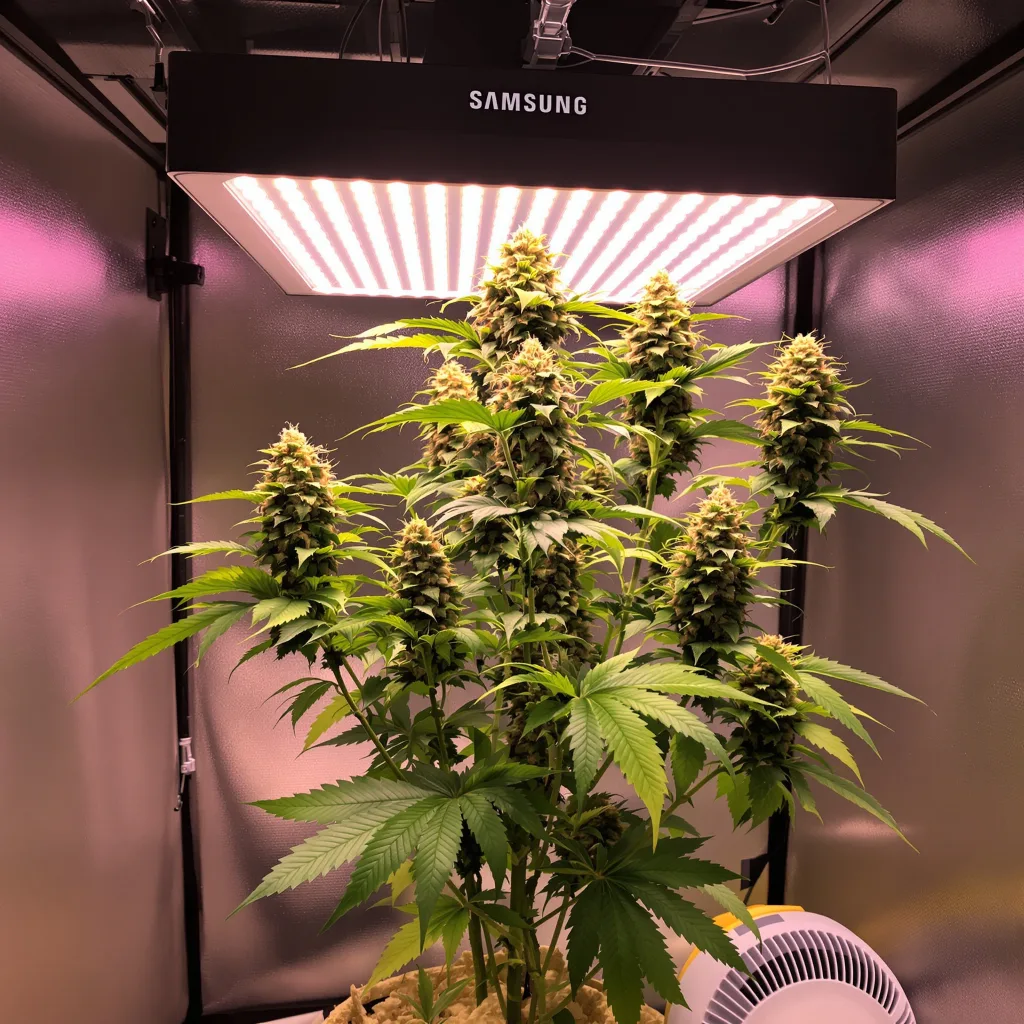 Diablo 40% indica / 50% sativa flower with visible trichomes