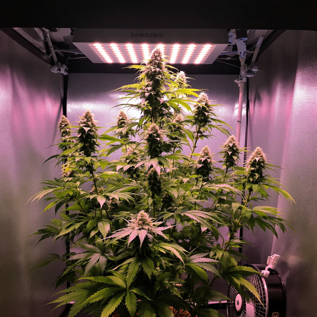 Diesel 6% indica / 94% sativa flower with visible trichomes