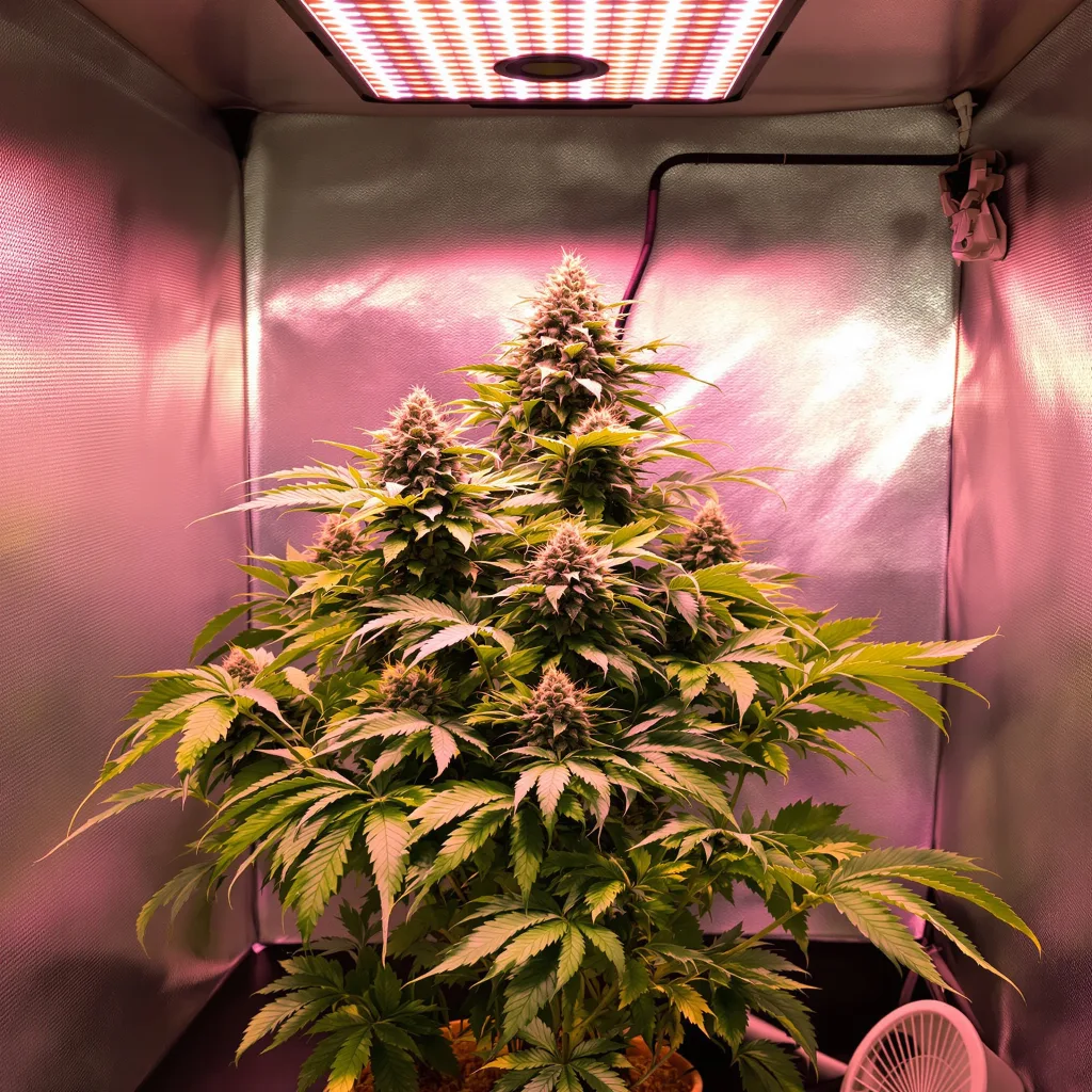 Dinachem 67% indica / 33% sativa flower with visible trichomes