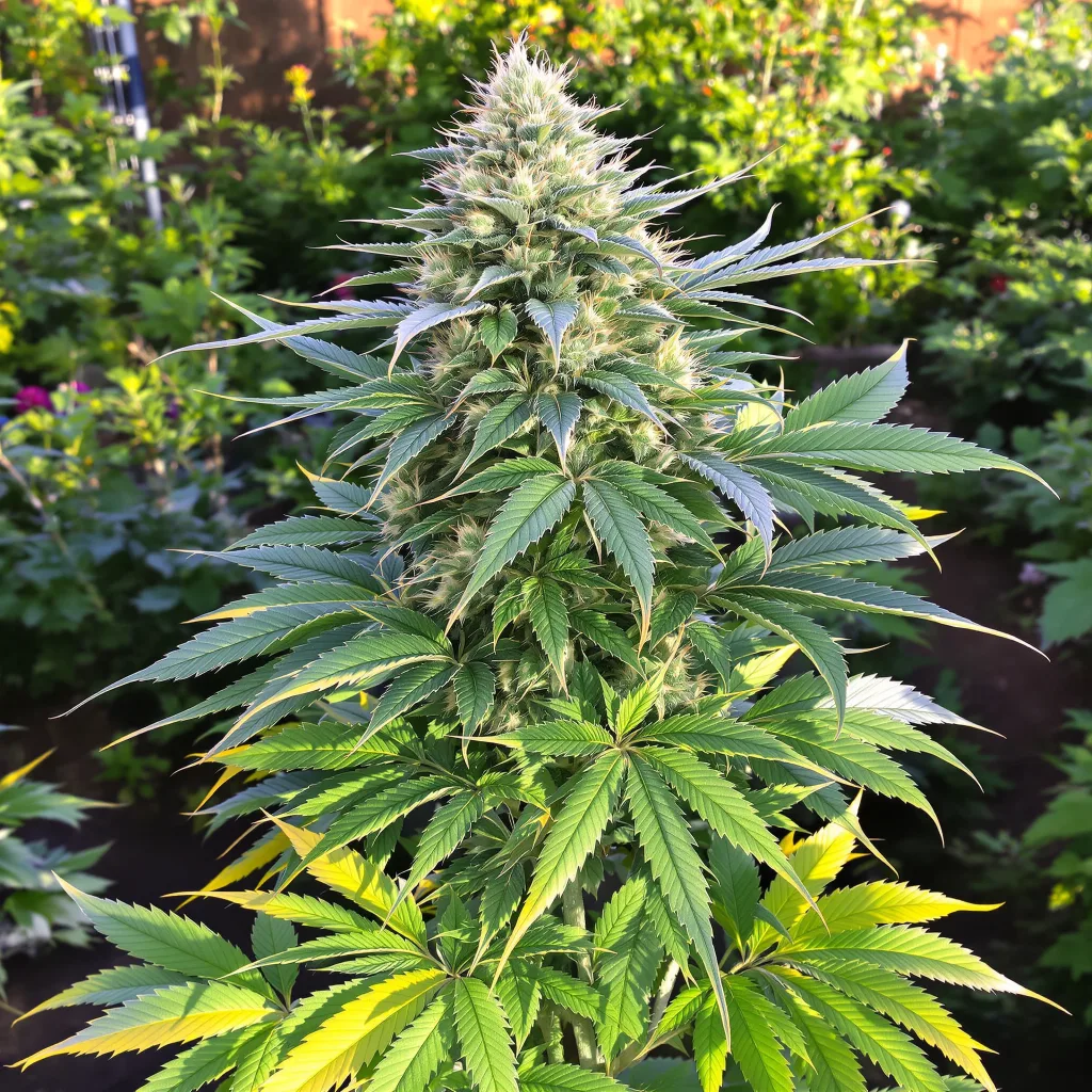 Dinachem 67% indica / 33% sativa flower with visible trichomes