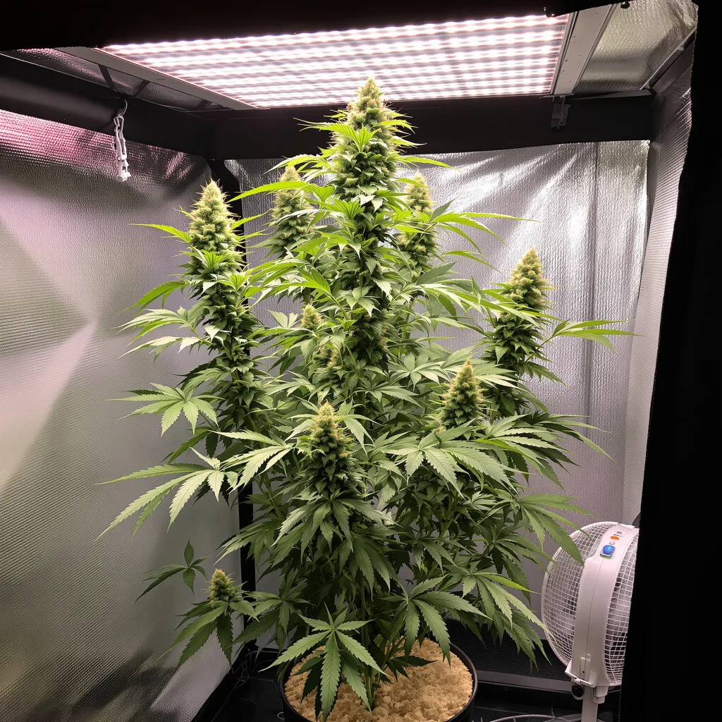 Dirty Girl 30% indica / 70% sativa flower with visible trichomes