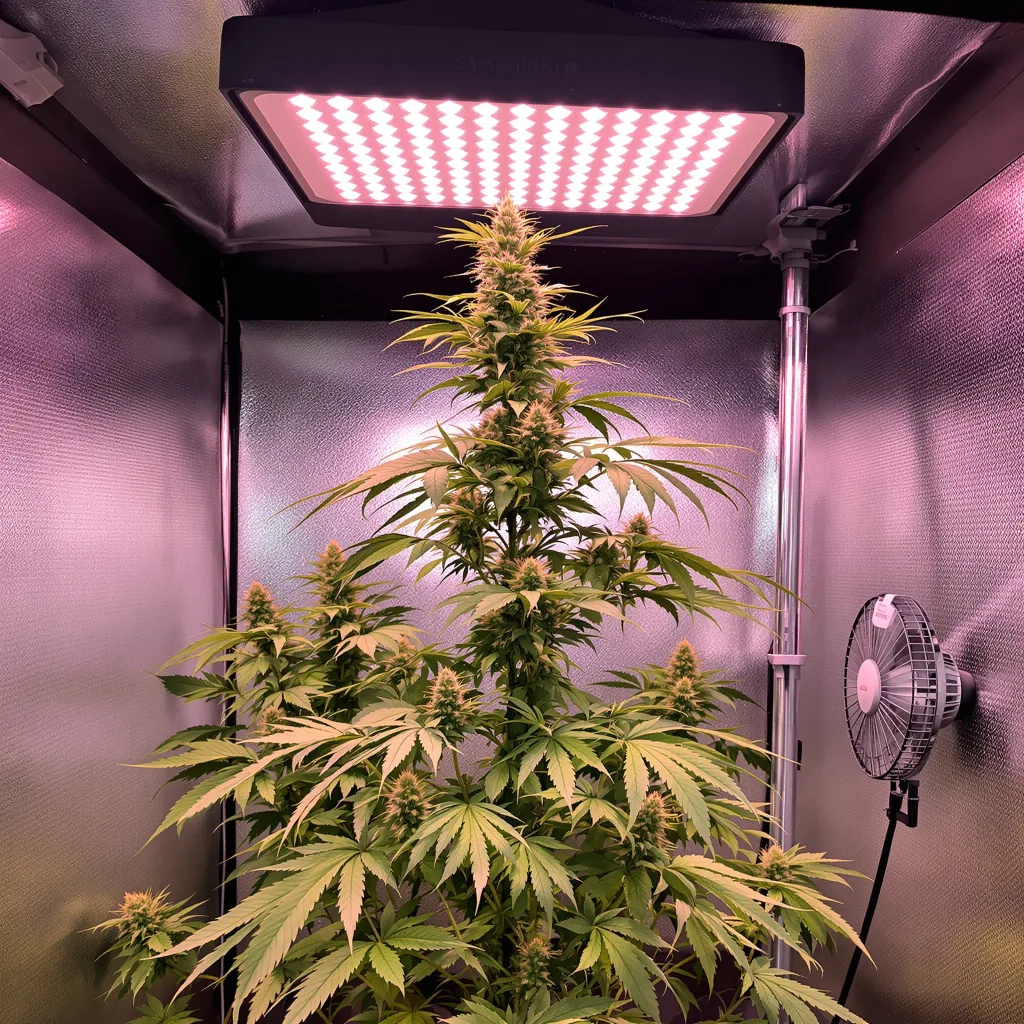 Dizzy OG 16% indica / 84% sativa flower with visible trichomes