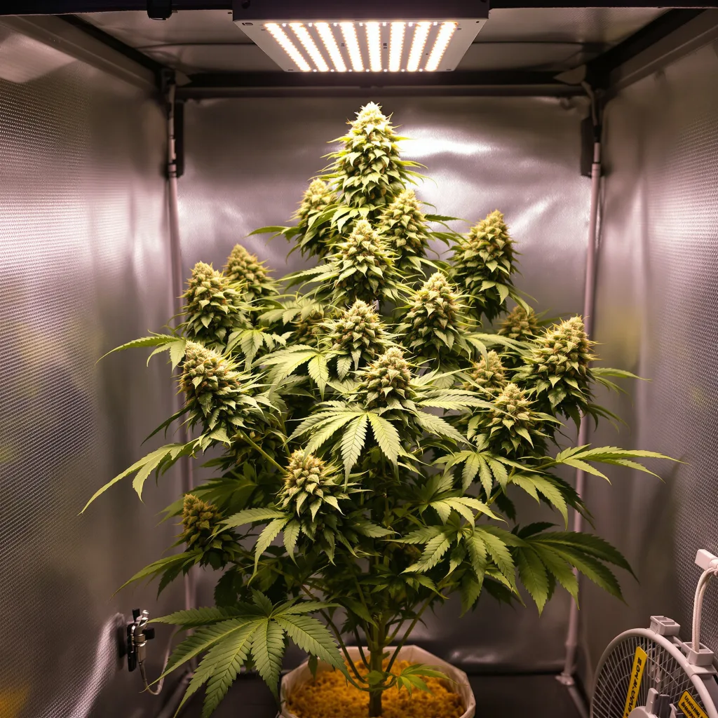 Do-Si-Dos 50% indica / 40% sativa flower with visible trichomes