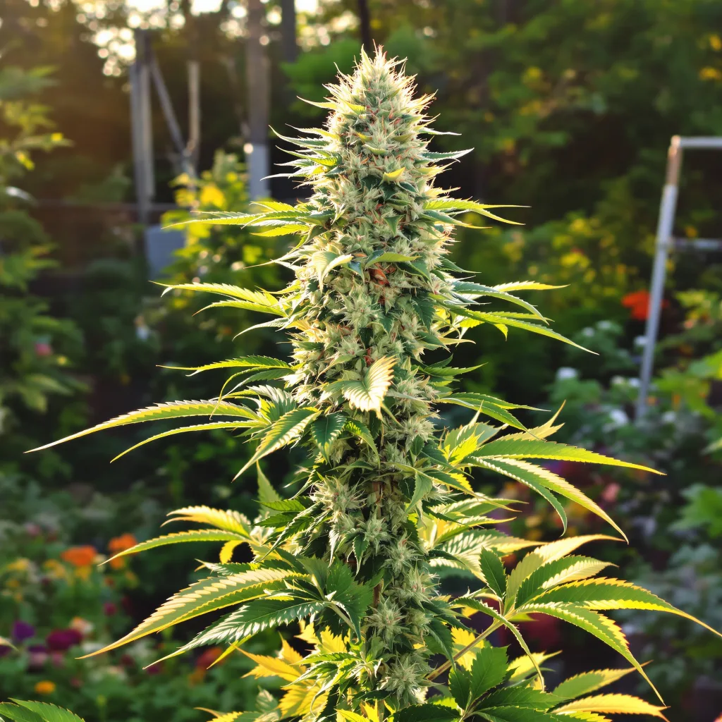 Do-Si-Dos 50% indica / 40% sativa flower with visible trichomes